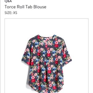 Stitchfix q&a torce roll tab blouse. Sz xs   EUC.